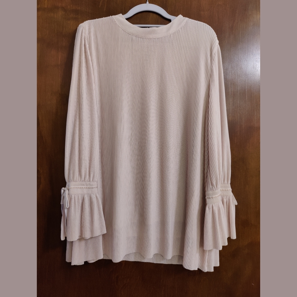 Alfani Beige Pleated Blouse